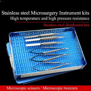 Juego de 4 instrumentos de microcirugía oftálmica con tijeras de 12,5 cm, portaagujas y pinzas, herramientas quirúrgicas de acero inoxidable - Product Image 6