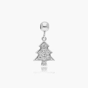 Colgante de Árbol de Navidad con Diamante Cultivado en Laboratorio de 0.11CT, Certificado IGI, Chapado en Oro de 10KT y Rodio, Amuleto Festivo, Regalo de Joyería Fina, OEM ODM - Product Image 1