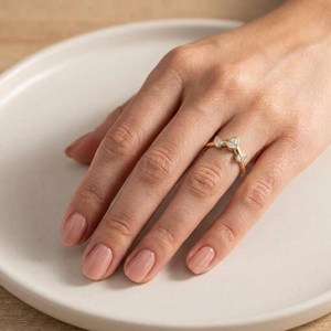 Anillo de Compromiso con Diamante Cultivado en Laboratorio, Corte Pera Brillante, Engaste en Bisel, 0.70 CT, Oro Sólido de 10K, 14K, 18K, Claridad E, VVS, Joyería Fina - Product Image 6