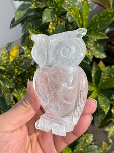 Estatua de Búho Tallada a Mano en Cuarzo Transparente Natural, Figura de Cristal para Decoración del Hogar, Proveedor Mayorista OEM ODM - Product Image 3