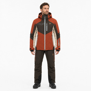 Veste de ski imperméable à capuche pour homme, en polyester color-block, technologie Tex, fermeture éclair sur le devant, pour les activités de plein air - Product Image 3