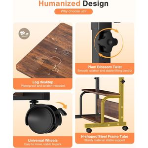 Scrivania Regolabile per Laptop, Tavolo Portatile per Piccoli Spazi, Ideale per Camere da Letto e Uffici Domestici - Product Image 5