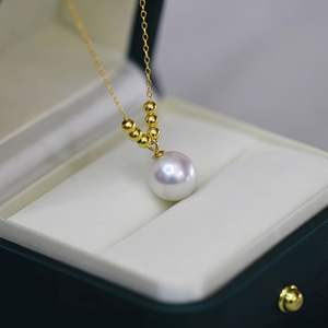 Pendentif en perle d'eau douce naturelle de Zhuji, 10-11 mm, chanceux, 6+1, lumière intense, extrêmement impeccable, pendentif de haute qualité, collier fin - Product Image 4