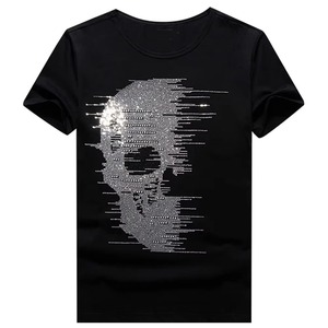 Camisetas de Manga Corta para Hombre, Diseño Personalizado con Pedrería, 100% Algodón, Secado Rápido, Corte Holgado, Estilo Urbano, 220g - Product Image 2