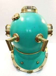 Casco de Buceo Antiguo de la Marina de los Estados Unidos, Modelo Mark V, de Latón, para Buceo en Aguas Profundas, Color Verde Menta Boston - Product Image 4