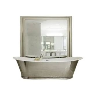 Bañera Independiente de Cobre con Patas, Acabado Antiguo, Ovalada, Interior Blanco, Estilo Vintage para Hogar y Hotel - I H C - Product Image 3