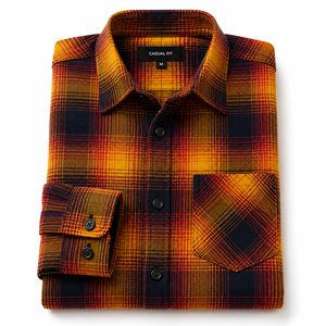 New Men's Flannel Shirt <b>Large</b> Plaid Color Matching Fashion Dynamic Casual Men's Long Sleeve Shirt - Product Image 6