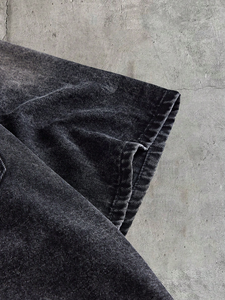 Camisa de mezclilla negra para hombre, lavada y desgastada, con doble bolsillo, manga corta, corte holgado, hombros caídos, estilo urbano, con botones al frente - Product Image 4