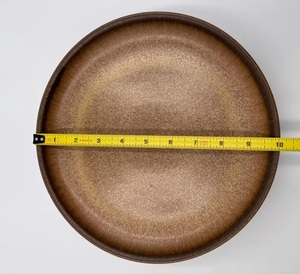 Service d'assiettes en céramique mate sable doré, bord brun terreux, surface résistante aux rayures, vaisselle durable pour les repas confortables - Product Image 4