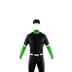 Uniforme de Béisbol Personalizado Unisex Negro y Verde, Sublimado en la Parte Delantera, Poliéster Transpirable que Absorbe la Humedad, Ropa Deportiva para Equipos para Todas las Temporadas - Product Image 3