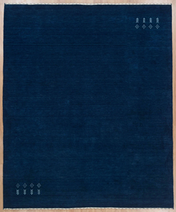 Alfombra Gabbeh de Lana Anudada a Mano, Color Azul Marino, Diseño Minimalista, para Sala de Estar, Dormitorio, Decoración del Hogar - Product Image 1