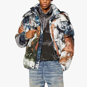 Chaqueta de Invierno para Hombre con Capucha, Estampado por Sublimación, Impermeable, Relleno de Poliéster, Estilo Casual, Cierre de Cremallera, Chaqueta Acolchada - Product Image 3