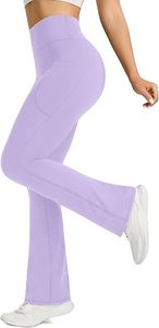 Women's High Waist Flared <b>Bootcut</b> <b>Yoga</b> Leggings Stretch Fitness <b>Pants</b> with Side Pockets - Product Image 2