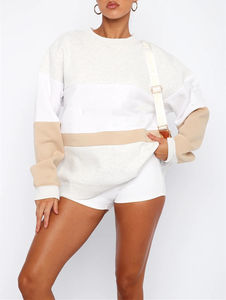 Sudadera con capucha y media cremallera de algodón polar extragrande y corta con cuello tipo embudo para mujer, personalizable y lisa - Product Image 2