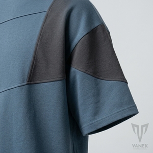 Men's Color Blocked Oversized T-<b>Shirt</b> Short Sleeve O-Neck Casual Knitted <b>Patchwork</b> Design Regular Fit Style - Product Image 4