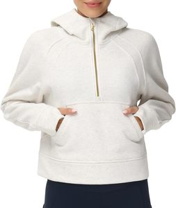 Sudadera con Capucha para Mujer, Color Gris Claro, Manga Larga, Cierre de Cremallera, Estilo Crop Top, Mezcla de Algodón y Felpa, Transpirable, Sin Forro, para Otoño - Product Image 2