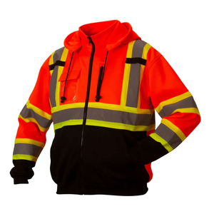 Sudaderas con Capucha de Alta Visibilidad con Franjas Reflectantes para Correr de Noche, Ropa de Trabajo Unisex, Sudaderas con Cremallera para Trabajadores de la Construcción - Product Image 3