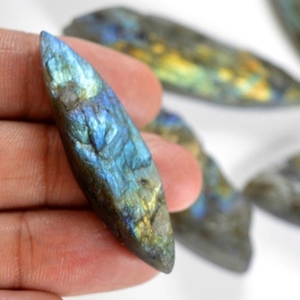 Bracelet en acier inoxydable avec pierres précieuses naturelles de labradorite druzy en cabochon, prix au gramme pour la fabrication de bijoux - Product Image 5