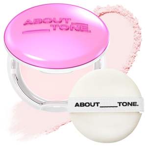 ABOUT TONE Glow Powder Pact - Poudre compacte illuminatrice tonifiante, fini estompant, maquillage fixateur transparent pour le visage, contrôle du sébum - Product Image 1