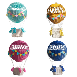 Cesta de dulces de ratán con forma de globo aerostático, la más vendida, cesta de recuerdos para fiestas de Ramadán, fabricada en Vietnam - Product Image 1