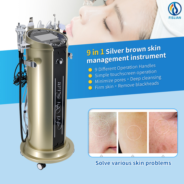 High Quality 9-in-1 Hydra Oxygen Jet Dermabrasion Jet Peel Facial Machine-8-inch Touchscreen Skin Tightening Beauty Clinic US IT