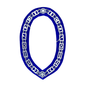 Masonic Blue Lodge Chain <b>Collar</b> Masonic Regalia Non-Slip Metal Chain Nickel-Free Blue Velvet-Custom Masonic Chain <b>Collar</b> - Product Image 1