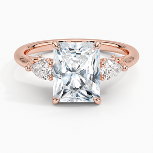 Anillo de Diamantes Cultivados en Laboratorio, Corte Radiante, VVS2, Forma de Pera, Marquesa, Redonda, Oro de 14K y 18K, Tres Piedras, Anillo de Compromiso y Boda, Joyería Fina - Product Image 3