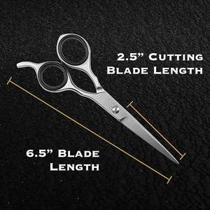 Professional Barber Scissors Stainless Steel Blades <b>Long</b> <b>Handle</b> Right-Handed Hair Cutting Thinning <b>Shears</b> 6 Inch Safety Scissors - Product Image 5