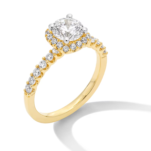 SGARIT custom Half pave 1CT. T.W. Oval Certified Lab-Grown Diamond <b>Frame</b> Engagement Ring in 14K White Gold (F/VS2) - Product Image 3