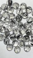Expédition Rapide Vente en Gros Pierres Précieuses Naturelles Rutile Noir Rondes Taillées en Rosette pour la Fabrication de Bijoux Bohèmes