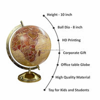 Lampe globe terrestre vintage en métal antique, luminaire décoratif pour la maison, le bureau, la bibliothèque et la décoration intérieure