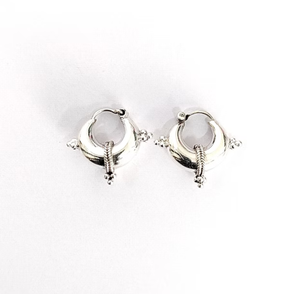 Pendientes de Aro con Púas Únicos, Plata de Ley 925 Sólida, con Cuentas, Estilo Gótico Étnico, para Cualquier Ocasión - Product Image 2