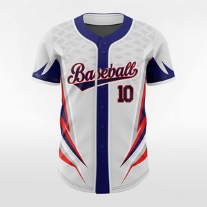Maillot de baseball personnalisé imprimé par sublimation, manches courtes, uniforme d'équipe, tenue de performance professionnelle, tendance USA Europe - Product Image 1