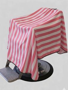 Robe de barbier unisexe en polyester rose et blanc, imperméable, avec détection d'aiguilles et fusion sans couture - Product Image 2