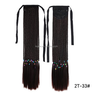 AliLeader Queue de cheval tressée noire avec bandeau Rave Accessoires pour cheveux Festival <span class=keywords><strong>Dreadlocks</strong></span> Pièce de perruque queue de cheval - Product Image 4