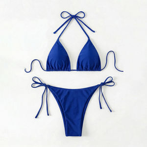 Traje de Baño Deportivo Triangular Sexy con Estampado Personalizado, Trajes de Baño para Mujer con Cuello en V, Bikini Brasileño, Ropa de Playa, Conjunto de Dos Piezas - Product Image 2
