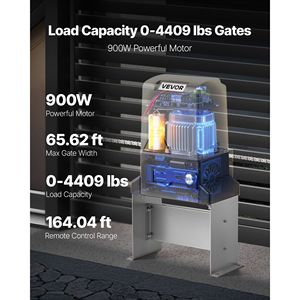 Motore Elettrico per Cancello Scorrevole 900W, Apriporta Automatico a Catena per Porte da 65,6ft (4409 libbre) - Product Image 2