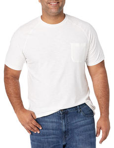 T-shirt en coton blanc à manches courtes pour homme, col rond, coupe classique, décontracté, logo sur le devant, respirant, 220g, couleur unie - Product Image 5