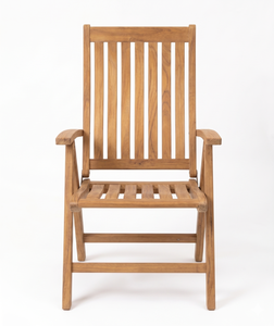 Chaise pliante en teck massif indonésien de qualité supérieure, style rustique, pour jardin, terrasse, salle à manger, mobilier d'extérieur pour projets hôteliers et de complexes hôteliers, ou pour la cour. - Product Image 2