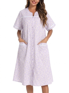 Ensemble de pyjama décontracté pour femmes, 100% coton respirant, taille élastique, longueur intégrale, toutes saisons - Product Image 4