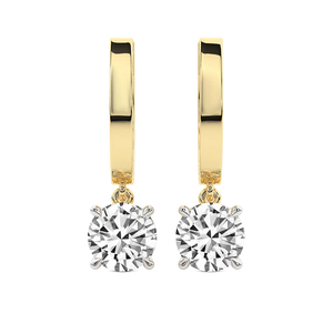 Boucles d'oreilles créoles élégantes en or 14k/18k avec accent discret et diamant de laboratoire, certifiées IGI, qualité VS1, VVS1 - Product Image 3