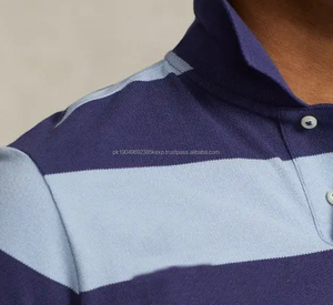 เสื้อโปโลแขนสั้นเข้ารูปสำหรับผู้ชายเสื้อรักบี้ทรงสลิมฟิตเสื้อรักบี้สไตล์วินเทจสำหรับมหาวิทยาลัยโลโก้ตามสั่ง - Product Image 4