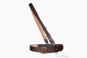 Ceinture en cuir véritable marron style Sam Browne avec sangle croisée, ceinture formelle de qualité supérieure pour tenue de cérémonie - Product Image 4