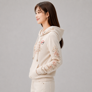 High Quality <b>Women</b> Embroidery <b>Hoodie</b> Custom Logo <b>Soft</b> Cotton Fleece Warm Breathable Pullover Casual Streetwear <b>Hoodie</b> For <b>Women</b> - Product Image 2