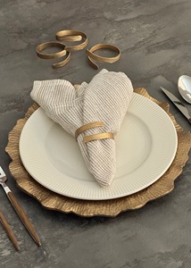 Decorative <b>Matte</b> Gold Wrap Napkin Holder Minimalist <b>Table</b> Setting Premium Geometric Gold Spiral Napkin Rings - Product Image 6
