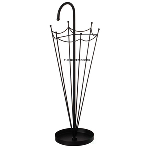 Support de parapluie sur pied en fer massif blanc thermolaqué, design élégant et moderne, pour intérieur, prix de gros - Product Image 6
