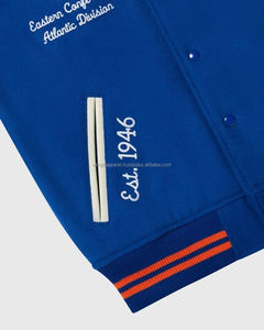 Chaqueta Varsity de los New York Knicks, Unisex, Azul, Logotipo de Búho Bordado en la Parte Delantera, Estilo Urbano, Manga Larga, Ropa de Invierno, Lana - Product Image 4