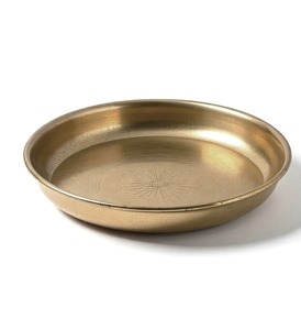 Round Metal <b>Decorative</b> <b>Plate</b> Solid Gold Color Polished Glam Design Dishes & <b>Plates</b> - Product Image 3
