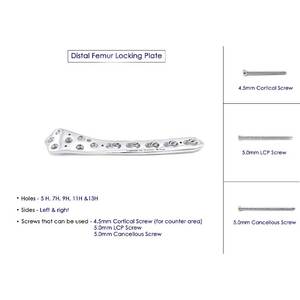 Placa de Fibula Distal Lateral Reutilizable con Bloqueo para Veterinaria, Implante Ortopédico de Titanio de 35mm, Juego de 10 para Perros (Izquierda y Derecha) GUJJAR SURGICAL - Product Image 6