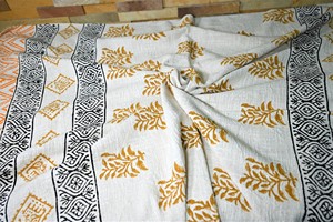 Manta de Viaje Moderna y Lujosa para Todas las Estaciones, Estilo Bohemio Indio, 100% Algodón Orgánico, Tejido con Estampado de Bloques, Ligera, Lavable a Máquina, para el Hogar - Product Image 4